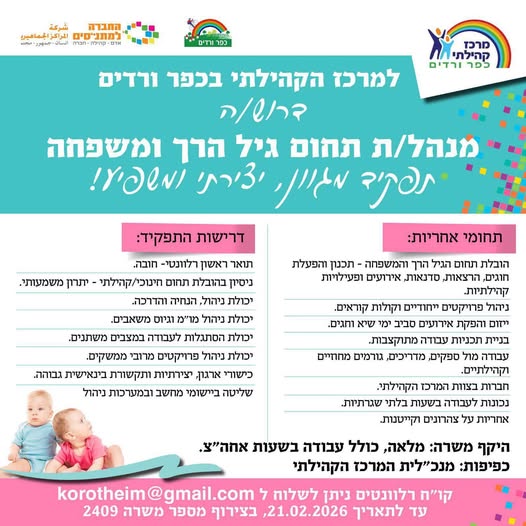 דרוש מדריכים בנהריה