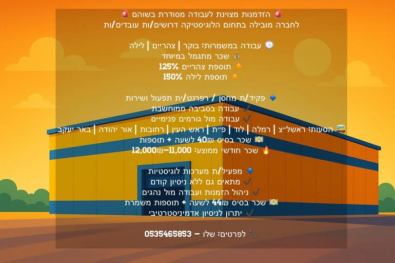 דרוש מנהל בפתח תקווה