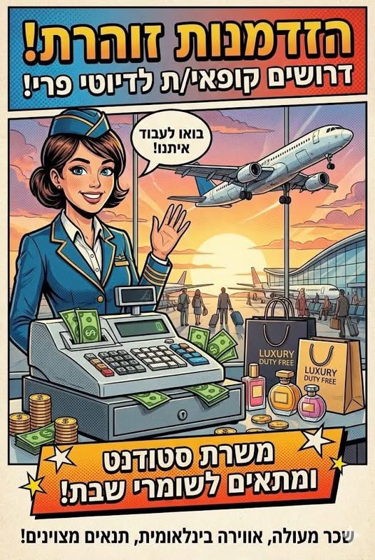דרוש קופאי/ת בירושלים