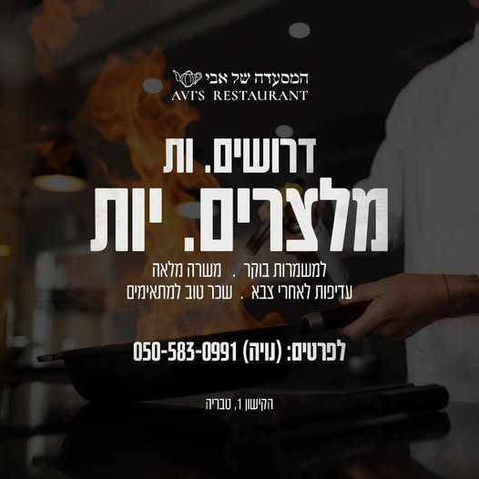 דרוש מלצר בטבריה