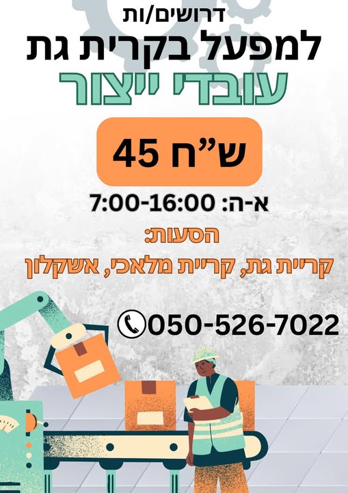 דרוש בקר בקרית גת