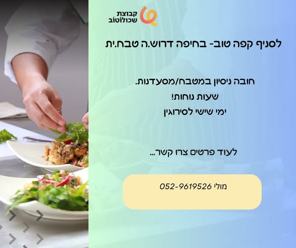 דרוש מבשל/ת בחיפה