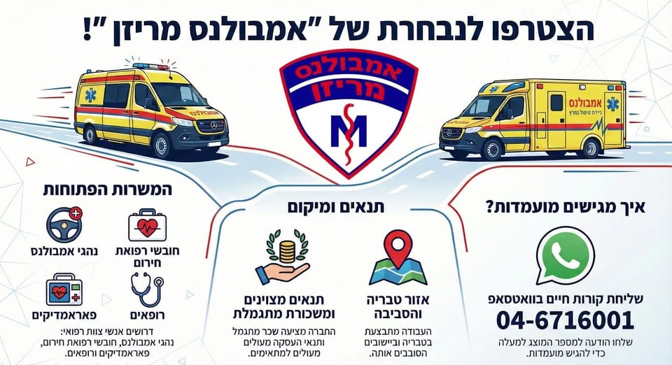 דרוש נהג/ת אמבולנס בחיפה