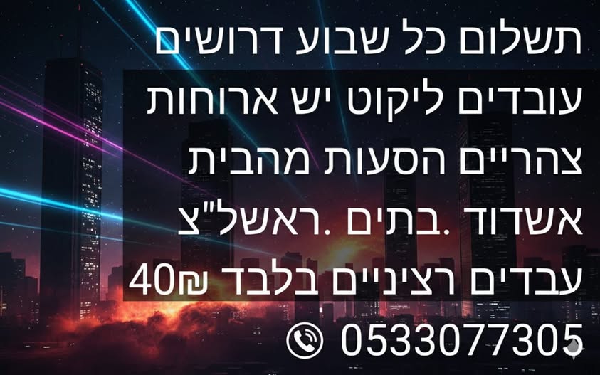 דרוש מלקט באשדוד