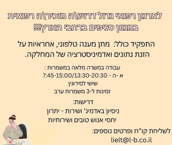 דרוש מזכירות ופקידות בהרצליה