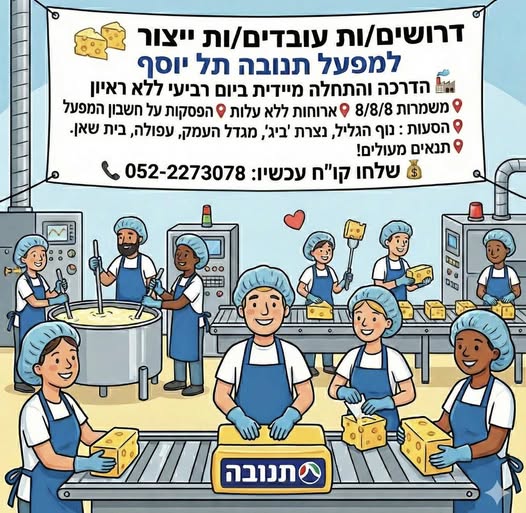 דרוש עובד ייצור בנוף הגליל