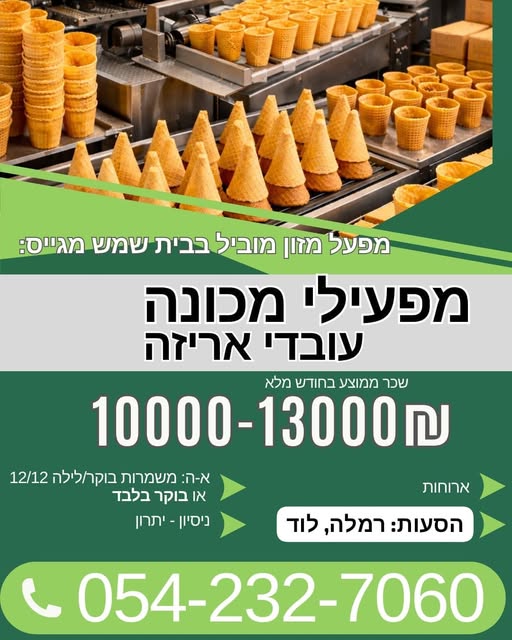 דרוש מפעיל מכונות בלוד