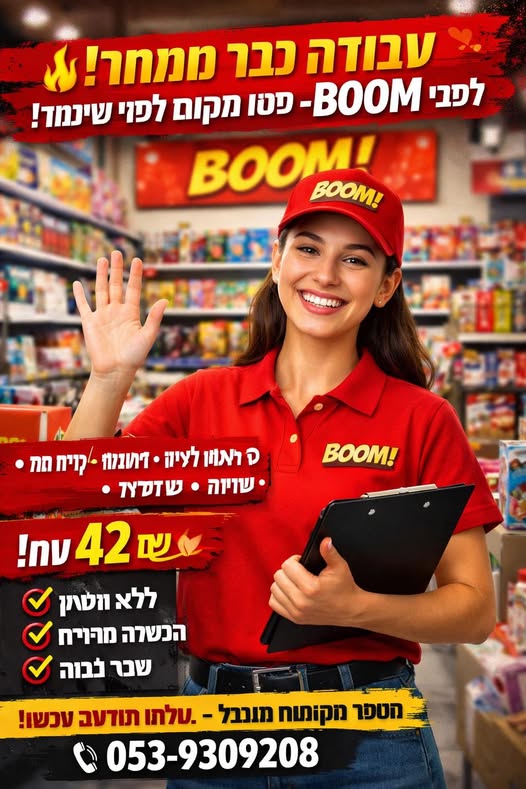 דרוש מוכר בחנות בראשון לציון