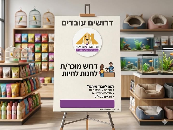 דרוש מוכר בחנות באור יהודה