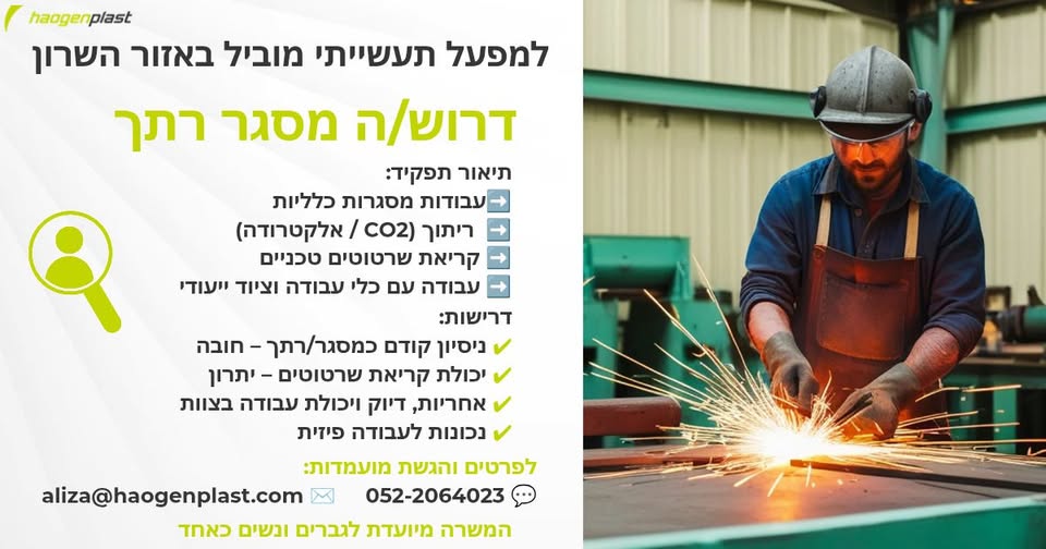 דרוש מסגרות באזור השרון