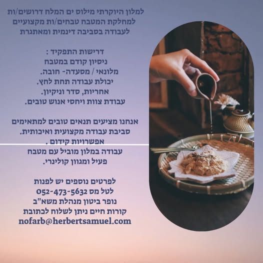 דרוש טבחים בים המלח