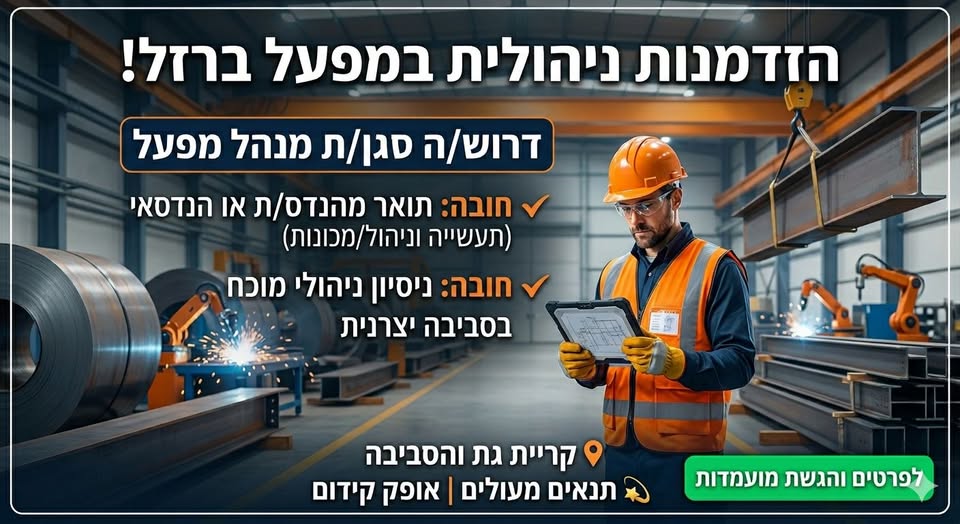 דרוש תעשייה וניהול בקריית גת