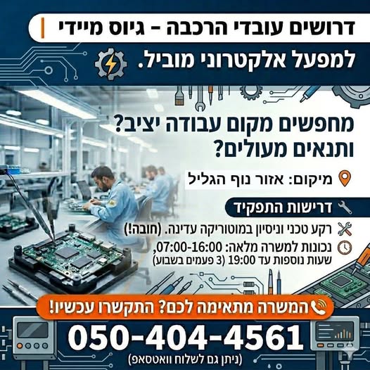 דרוש אלקטרוניקה בנוף הגליל