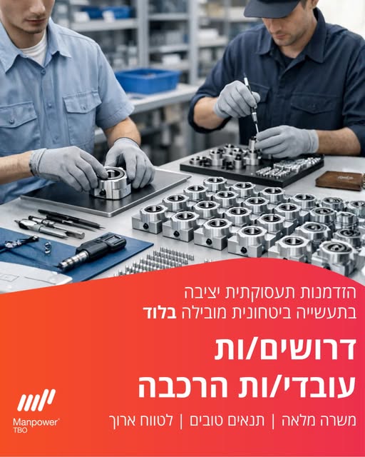 דרוש עובד/ת בתחום מכונות ותעשיה בלוד