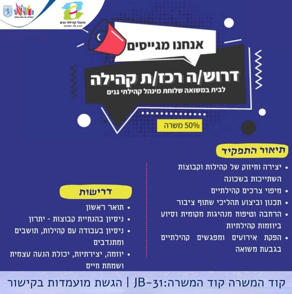 דרוש עובד/ת בתחום הוראה והדרכה בירושלים