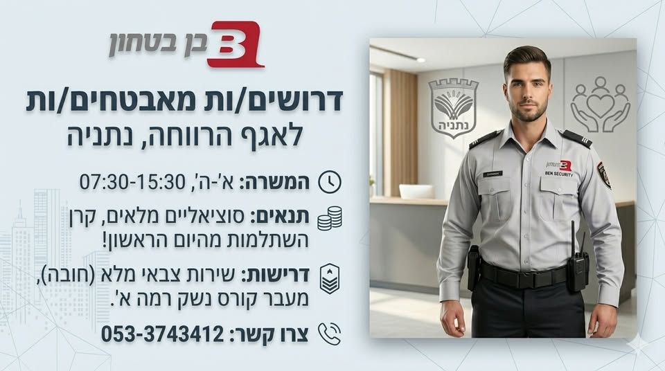 דרוש עובד/ת בתחום משאבי אנוש בנתניה