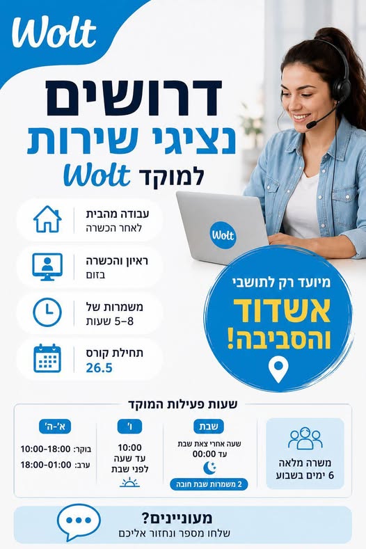דרוש עובד/ת בתחום עבודה מהבית בעבודה מהבית