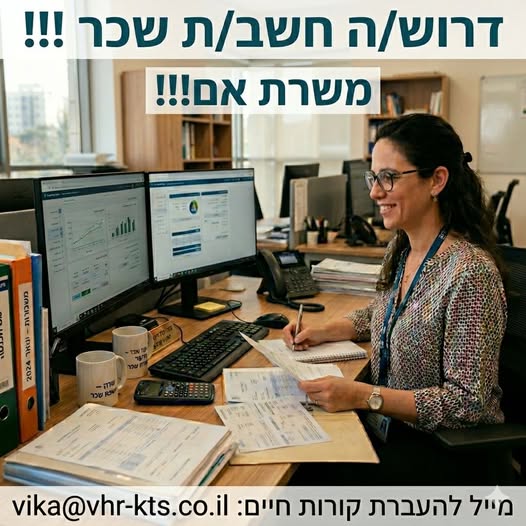 דרוש עובד/ת בתחום חשבונאות וכספים בחדרה
