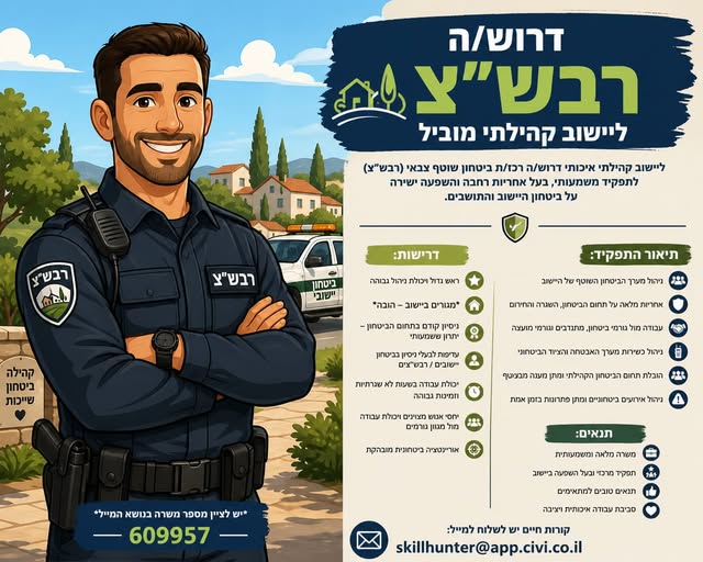 דרוש עובד/ת בתחום אבטחה ושמירה בירושלים