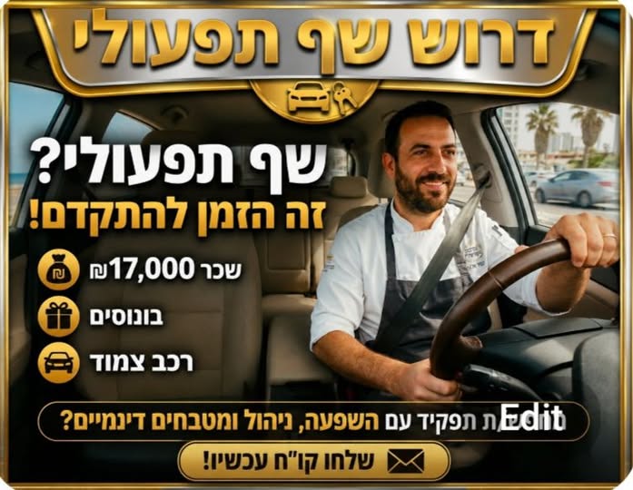 דרוש עובד/ת בתחום מסעדנות, בתי קפה וקייטרינג בתל אביב