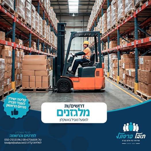 דרוש עובד/ת בתחום נהגים, רכב ותחבורה באשקלון