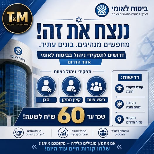 דרוש עובד/ת בתחום ניהול בבאר שבע