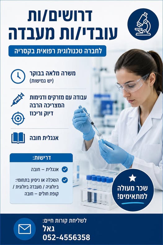 דרוש עובד/ת בתחום חקלאות בחדרה