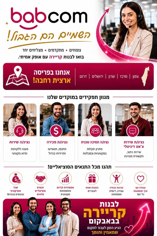 דרוש עובד/ת בתחום שירות לקוחות בירושלים