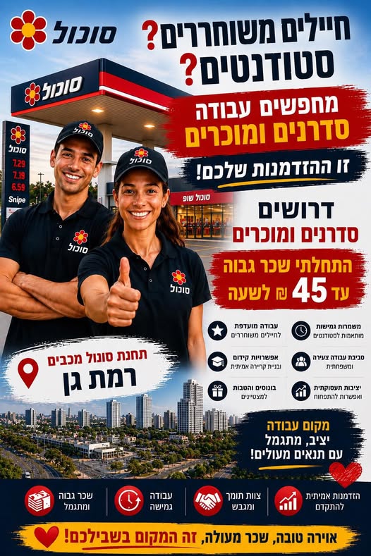 דרוש עובד/ת בתחום חיילים משוחררים ברמת גן