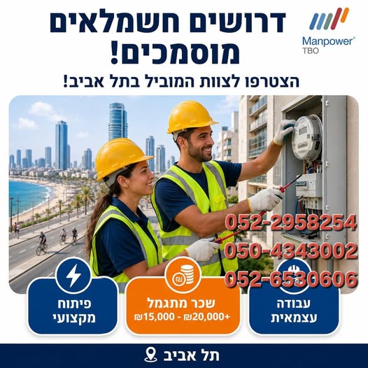 דרוש עובד/ת בתחום בינוי ונדלן בתל אביב