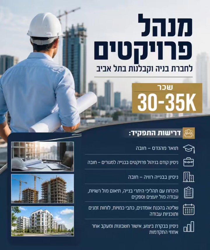 דרוש עובד/ת בתחום ניהול בראשון לציון