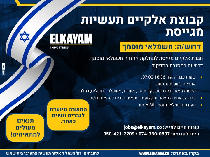 דרוש עובד/ת בתחום בעלי מקצוע בבית שמש