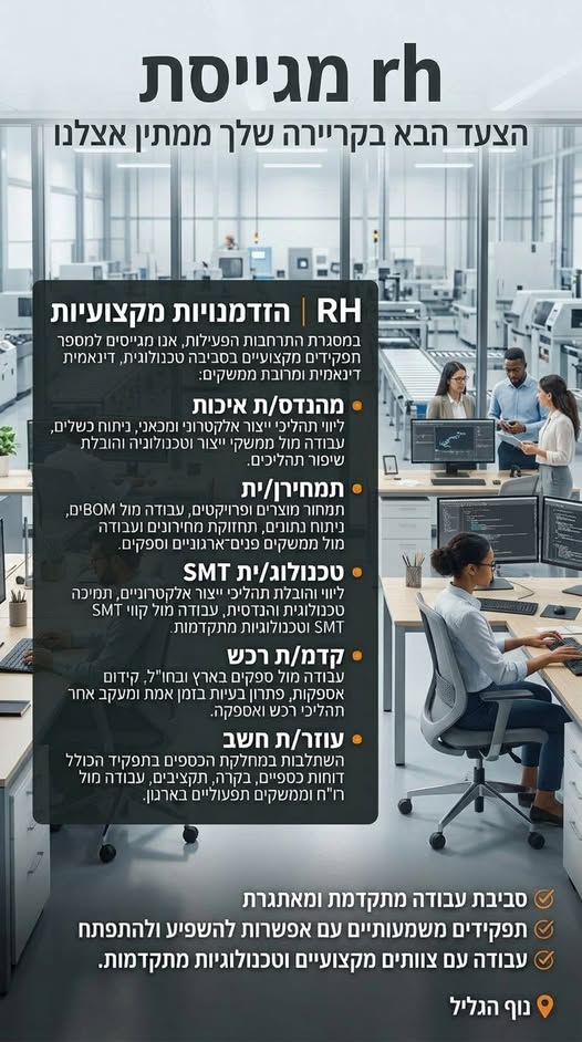 דרוש עובד/ת בתחום מכונות ותעשיה בעפולה