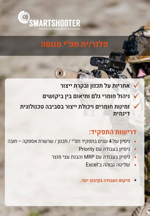 דרוש עובד/ת בתחום לוגיסטיקה ומחסנים בחיפה