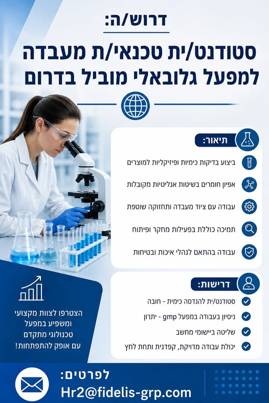 דרוש עובד/ת בתחום אופנה וטקסטיל בבדרום