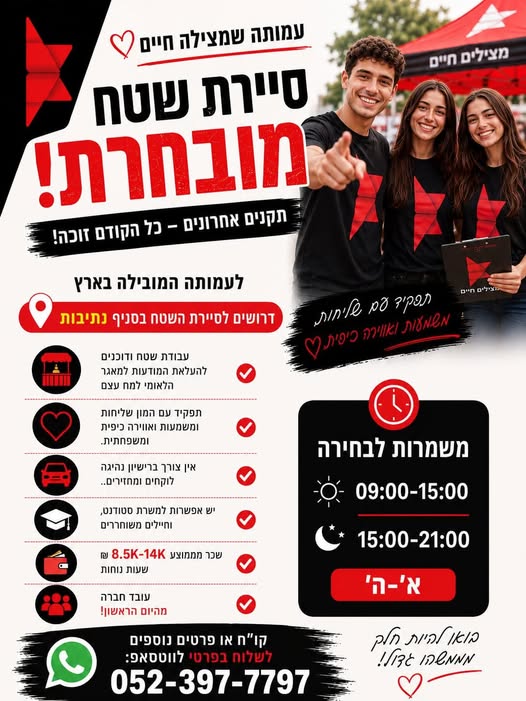 דרוש עובד/ת בתחום חיילים משוחררים בנתיבות