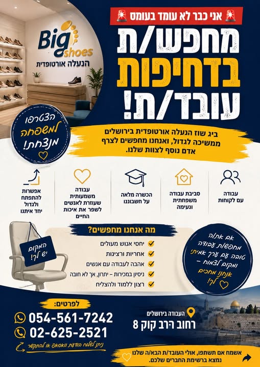 דרוש עובד/ת בתחום מכונות ותעשיה בבירושלים