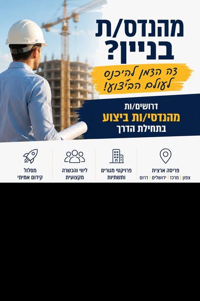 דרוש עובד/ת בתחום בינוי ונדלן במרכז