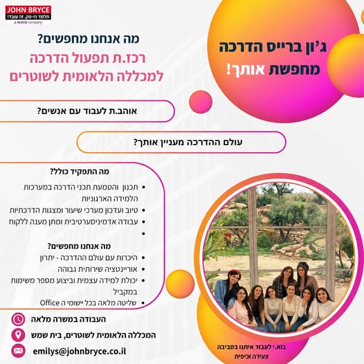 דרוש עובד/ת בתחום מסעדנות, בתי קפה וקייטרינג בבית שמש