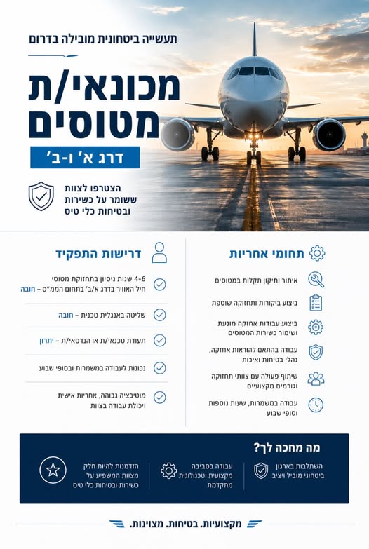דרוש עובד/ת בתחום אבטחה ושמירה בבדרום
