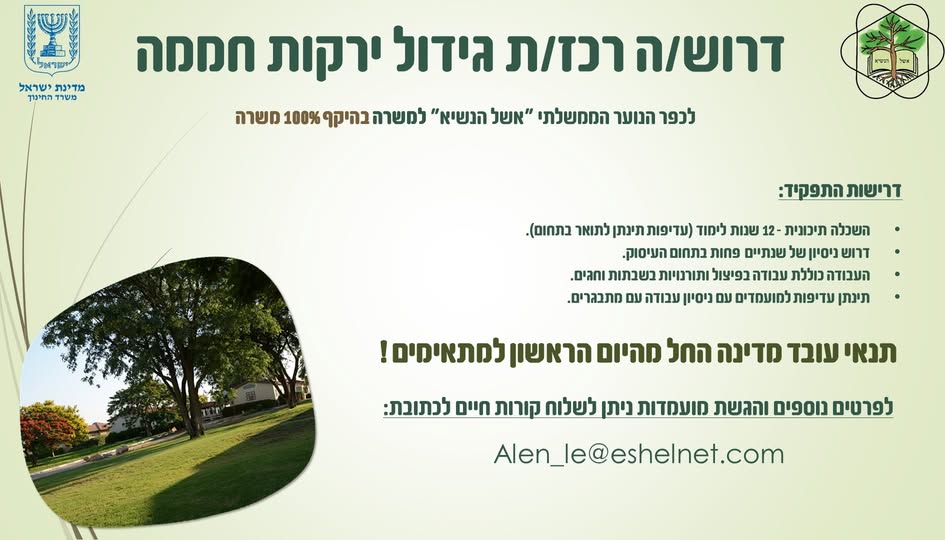 דרוש עובד/ת בתחום הוראה והדרכה בבאר שבע