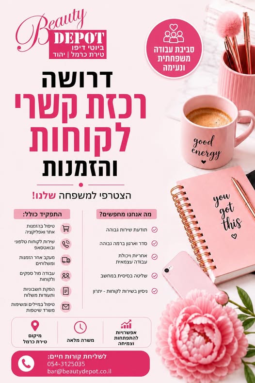 דרוש עובד/ת בתחום שירות לקוחות בטירת כרמל