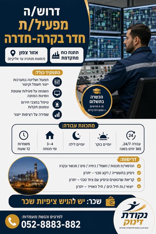 דרוש עובד/ת בתחום בינוי ונדלן בבצפון