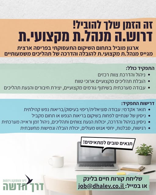 דרוש עובד/ת בתחום מסעדנות, בתי קפה וקייטרינג בחיפה