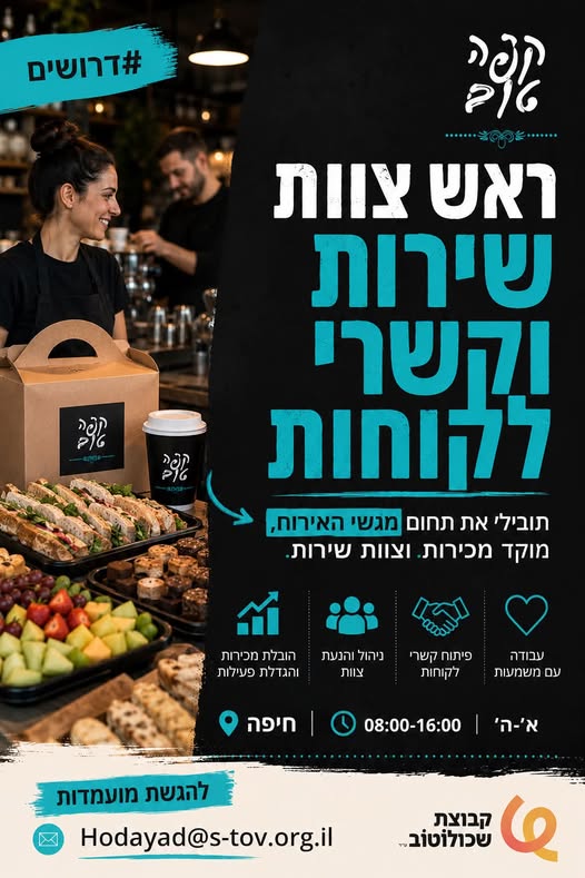 דרושים מנהלי מוקד ונציגים למוקד בחיפה