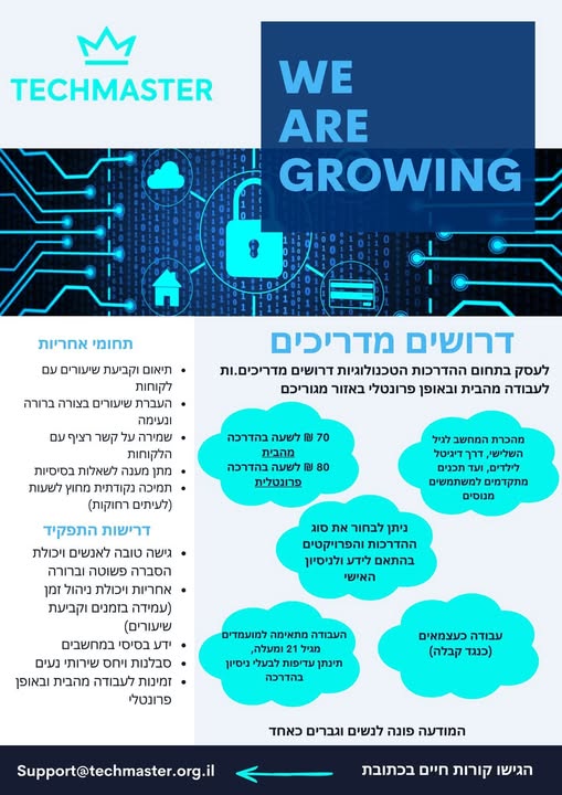 דרוש/ה מדריכים בחדרה