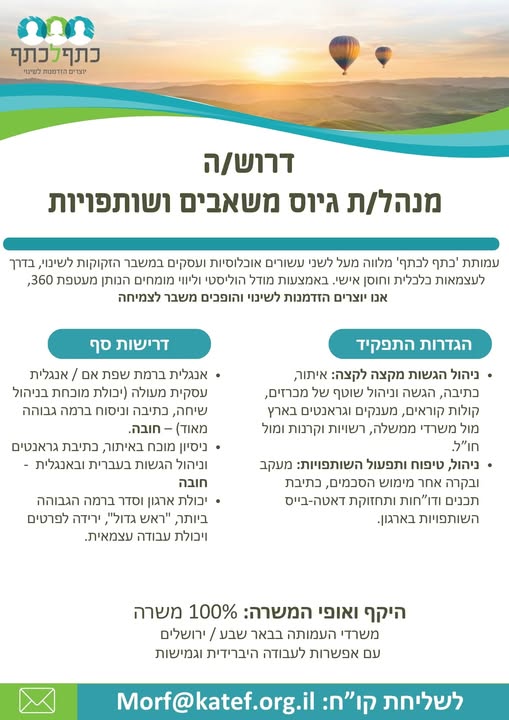דרושים מדריך חינוכי וחברתי ורכז חינוכי וחברתי בבאר שבע