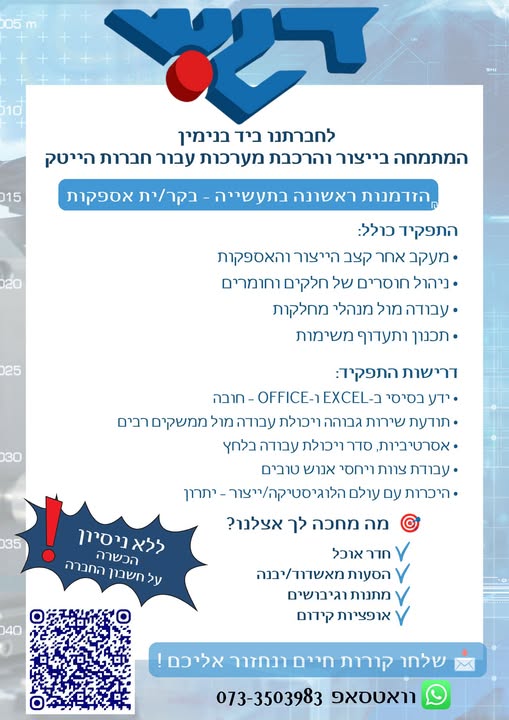 דרוש/ה עבודות כלליות ביבנה