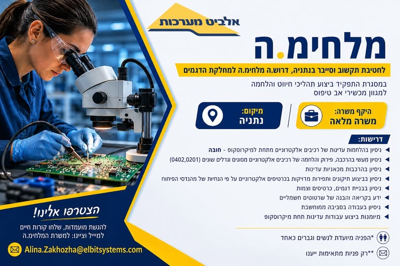 דרוש/ה.ה מלחימ.ה למחלקת הדגמים