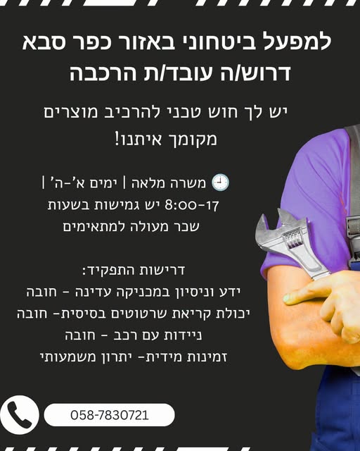 דרושים הרכבת ארונות, הרכבת דלתות והרכבת רהיטים בכפר סבא